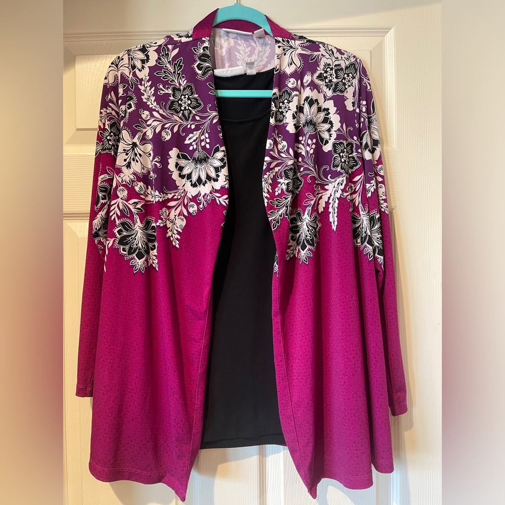 Susan Graver tank and cardigan set